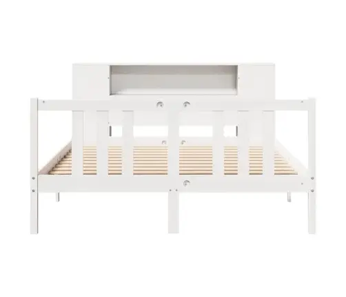 Gulta Ar Grāmatu Plauktu, Bez Matrača, 140X200 Cm, Priedes Koks Vidaxl