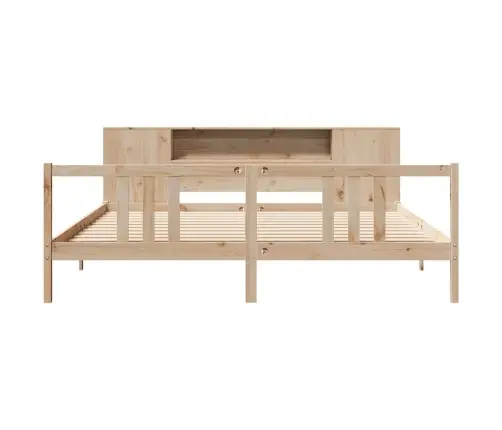 Gulta Ar Grāmatu Plauktu, Bez Matrača, 180X200 Cm, Priedes Koks Vidaxl