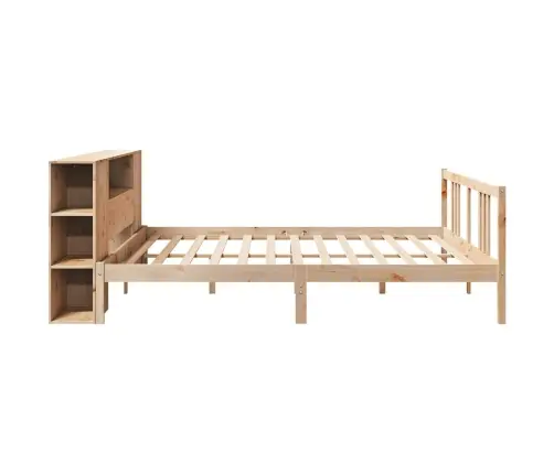 Gulta Ar Grāmatu Plauktu, Bez Matrača, 180X200 Cm, Priedes Koks Vidaxl