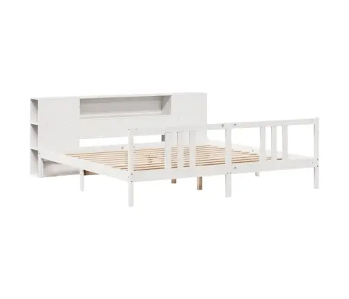 Gulta Ar Grāmatu Plauktu, Bez Matrača, 200X200 Cm, Priedes Koks Vidaxl