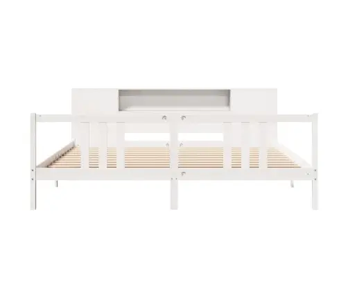 Gulta Ar Grāmatu Plauktu, Bez Matrača, 200X200 Cm, Priedes Koks Vidaxl