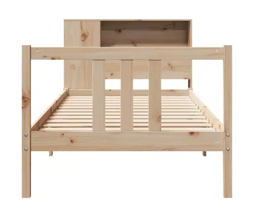 Gulta Ar Grāmatu Plauktu, Bez Matrača, 75X190 Cm, Priedes Koks Vidaxl