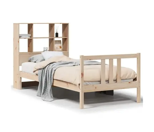 Riiuliga Voodi Ilma Madratsita, 90 X 190 cm Männipuit