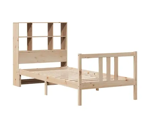 Riiuliga Voodi Ilma Madratsita, 90 X 190 cm Männipuit