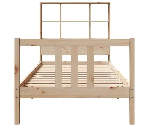 Riiuliga Voodi Ilma Madratsita, 90 X 190 cm Männipuit