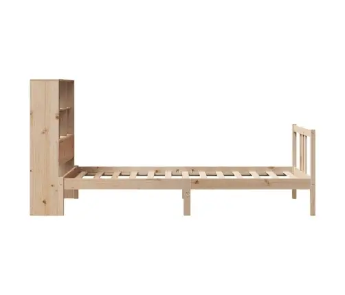 Riiuliga Voodi Ilma Madratsita, 90 X 190 cm Männipuit