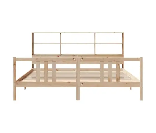 Gulta Ar Grāmatu Plauktu, Bez Matrača, 180X200 Cm, Priedes Koks Vidaxl