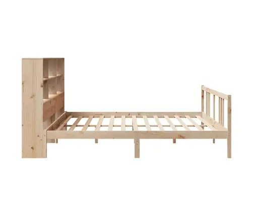 Gulta Ar Grāmatu Plauktu, Bez Matrača, 180X200 Cm, Priedes Koks Vidaxl