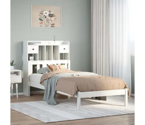 Gulta Ar Grāmatu Plauktu, Bez Matrača, 90X200 Cm, Priedes Koks Vidaxl