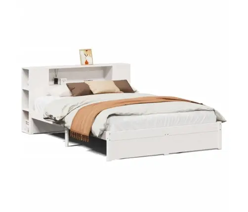 Gulta Ar Grāmatu Plauktu, Bez Matrača, 120X200 Cm, Priedes Koks Vidaxl