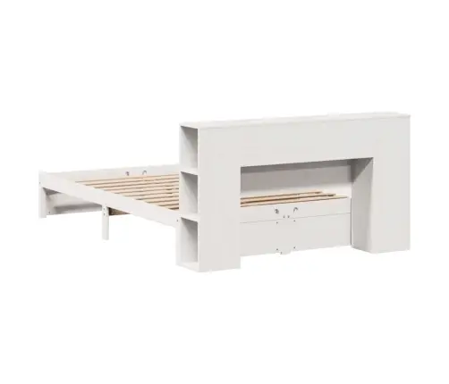 Gulta Ar Grāmatu Plauktu, Bez Matrača, 120X200 Cm, Priedes Koks Vidaxl