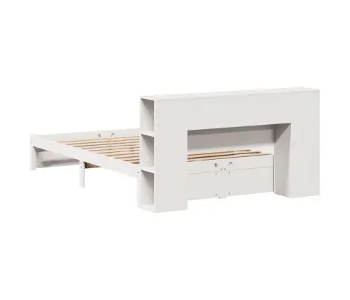 Lova Su Knygų Spinta Be Čiužinio, Balta, 150X200cm Pušis