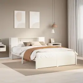 Gulta Ar Grāmatu Plauktu, Bez Matrača, 150X200 Cm, Priedes Koks Vidaxl