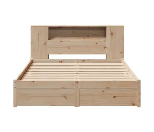 Lova Su Knygų Spinta Be Čiužinio, 160X200cm Pušies Masyvas