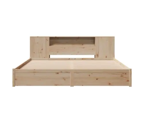 Lova Su Knygų Spinta Be Čiužinio, 180X200cm Pušies Masyvas