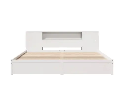 Riiuliga Voodiraam Ilma Madratsita, Valge, 180X200cm Männipuit