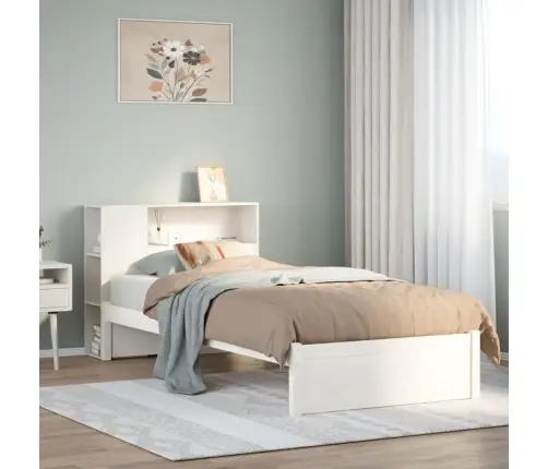 Gulta Ar Grāmatu Plauktu, Bez Matrača, 75X190 Cm, Priedes Koks Vidaxl