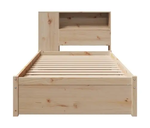 Riiuliga Voodi Ilma Madratsita, 90 X 190 cm Männipuit