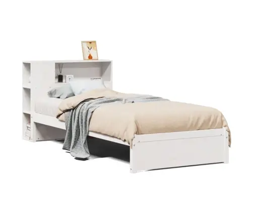 Gulta Ar Grāmatu Plauktu, Bez Matrača, 90X190 Cm, Priedes Koks Vidaxl