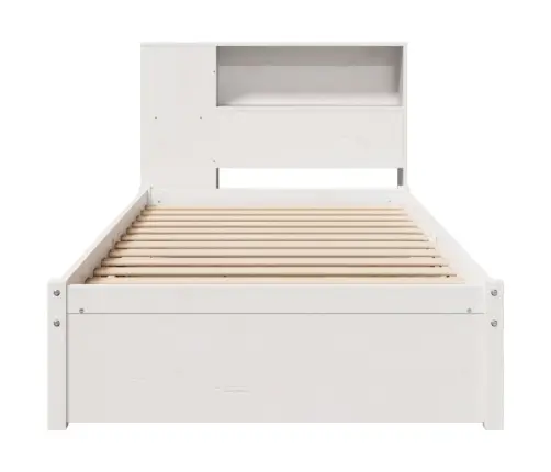 Lova Su Knygų Spinta Be Čiužinio, Balta, 90X200cm Pušis