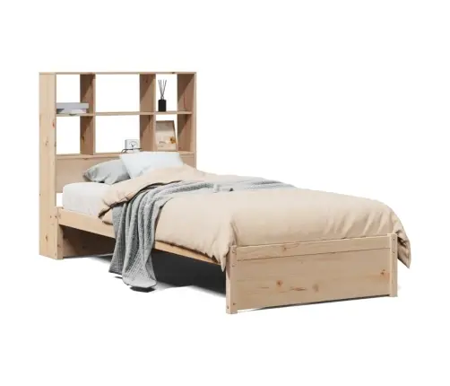 Riiuliga Voodi Ilma Madratsita, 90 X 190 cm Männipuit