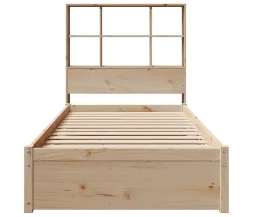 Riiuliga Voodi Ilma Madratsita, 90 X 190 cm Männipuit