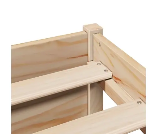 Riiuliga Voodi Ilma Madratsita, 90 X 190 cm Männipuit