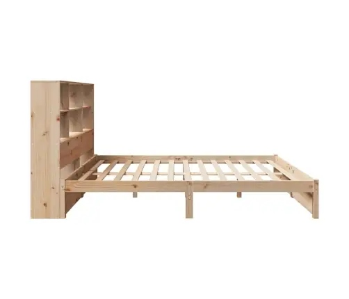 Lova Su Knygų Spinta Be Čiužinio, 140X190cm Pušies Masyvas