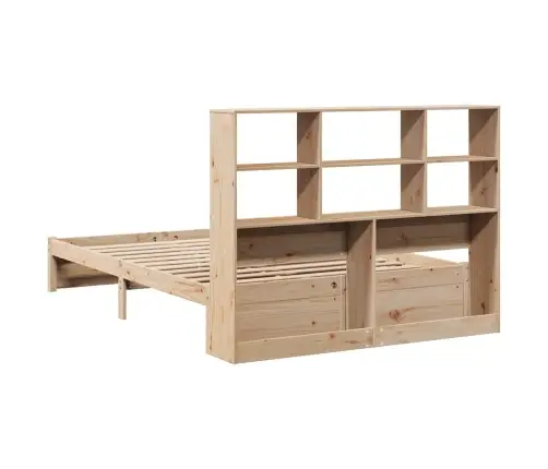 Lova Su Knygų Spinta Be Čiužinio, 140X190cm Pušies Masyvas