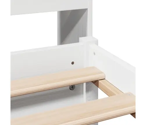 Riiuliga Voodiraam Ilma Madratsita, Valge, 140X190cm Männipuit