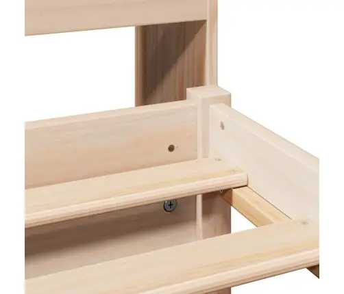 Riiuliga Voodi Ilma Madratsita, 90 X 200 cm Männipuit