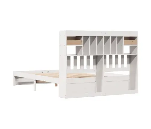 Lova Su Knygų Spinta Be Čiužinio, Balta, 140X200cm Pušis