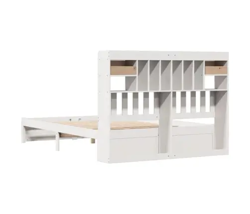 Gulta Ar Grāmatu Plauktu, Bez Matrača, 150X200 Cm, Priedes Koks Vidaxl