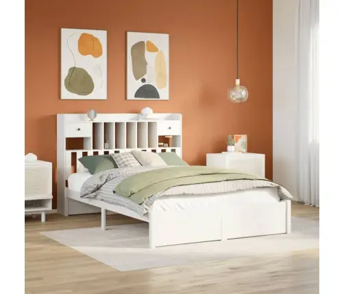 Gulta Ar Grāmatu Plauktu, Bez Matrača, 150X200 Cm, Priedes Koks Vidaxl