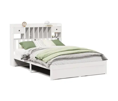 Gulta Ar Grāmatu Plauktu, Bez Matrača, 160X200 Cm, Priedes Koks Vidaxl