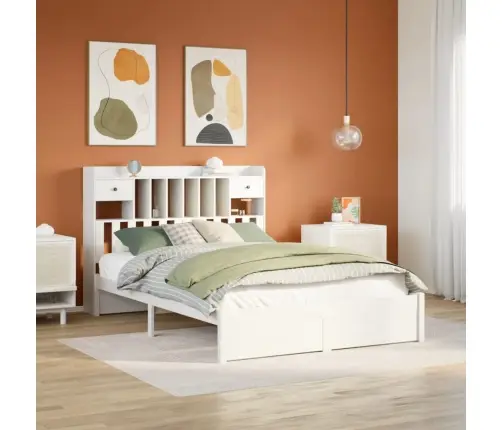 Gulta Ar Grāmatu Plauktu, Bez Matrača, 160X200 Cm, Priedes Koks Vidaxl