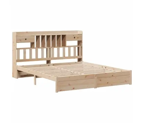 Gulta Ar Grāmatu Plauktu, Bez Matrača, 180X200 Cm, Priedes Koks Vidaxl