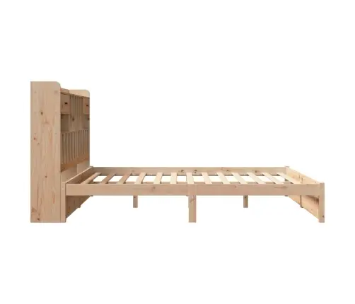 Gulta Ar Grāmatu Plauktu, Bez Matrača, 180X200 Cm, Priedes Koks Vidaxl