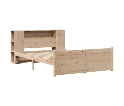 Lova Su Knygų Spinta Be Čiužinio, 140X190cm Pušies Masyvas