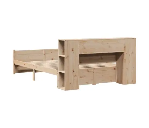 Lova Su Knygų Spinta Be Čiužinio, 120X200cm Pušies Masyvas