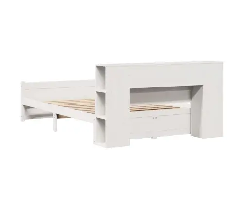 Gulta Ar Grāmatu Plauktu, Bez Matrača, 120X200 Cm, Priedes Koks Vidaxl