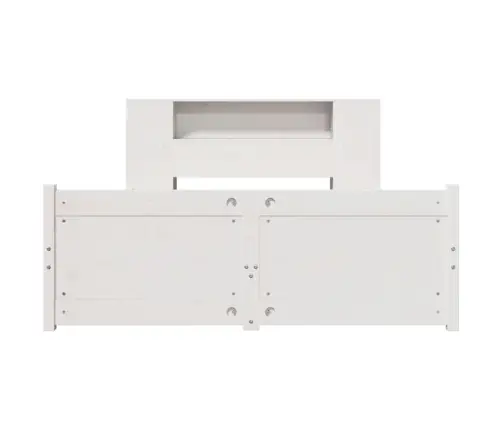 Riiuliga Voodiraam Ilma Madratsita, Valge, 140X200cm Männipuit