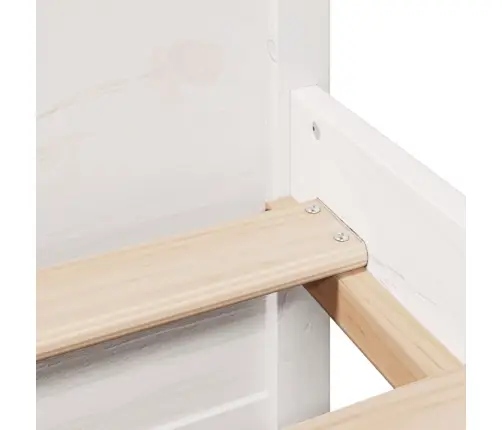 Riiuliga Voodiraam Ilma Madratsita, Valge, 140X200cm Männipuit