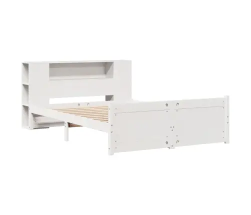 Riiuliga Voodiraam Ilma Madratsita, Valge, 150X200cm Männipuit