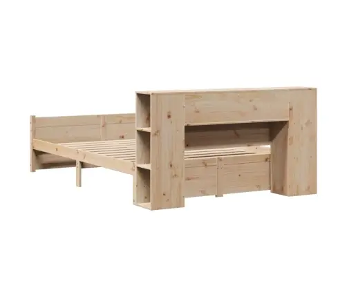 Lova Su Knygų Spinta Be Čiužinio, 160X200cm Pušies Masyvas