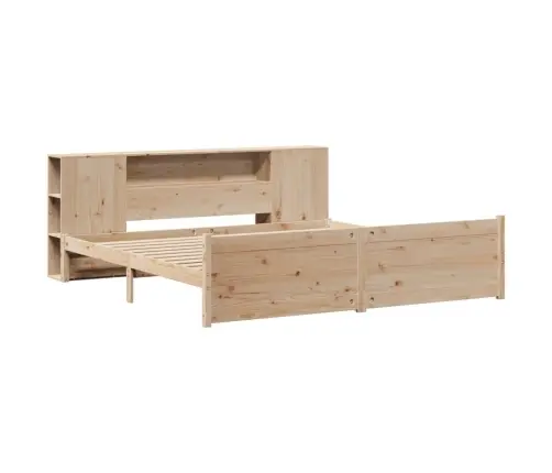 Lova Su Knygų Spinta Be Čiužinio, 180X200cm Pušies Masyvas
