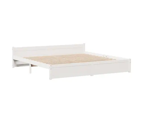 Gulta Ar Grāmatu Plauktu, Bez Matrača, 200X200 Cm, Priedes Koks Vidaxl