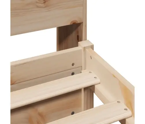 Riiuliga Voodi Ilma Madratsita, 90 X 190 cm Männipuit