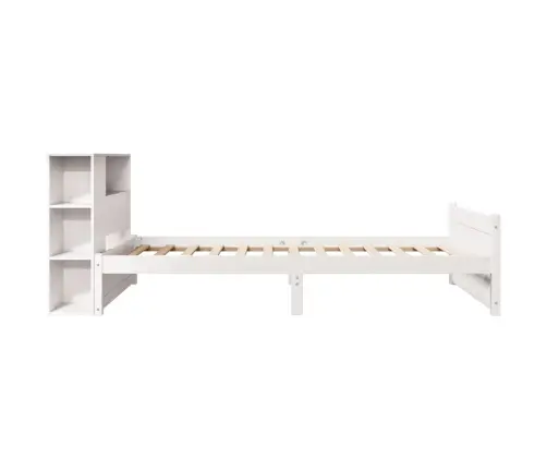 Gulta Ar Grāmatu Plauktu, Bez Matrača, 90X200 Cm, Priedes Koks Vidaxl