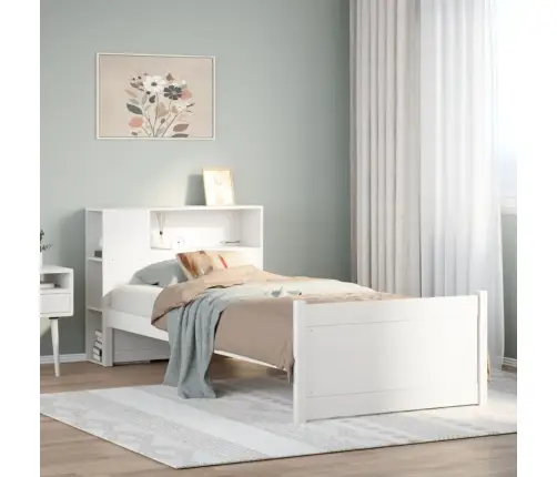 Gulta Ar Grāmatu Plauktu, Bez Matrača, 90X200 Cm, Priedes Koks Vidaxl